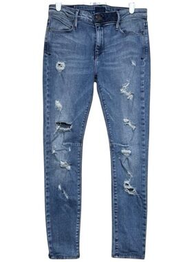 RtA Road to Awe Distressed Skinny Jeans Thrashed Denim Size 28 Edgy